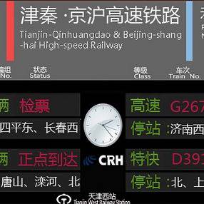 中国国鉄·天津西駅·発車案内