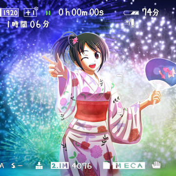 浴衣と花火