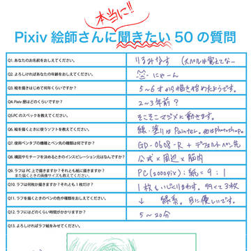 Pixivの絵師さんに本当にききたい50の質問に答えてみた