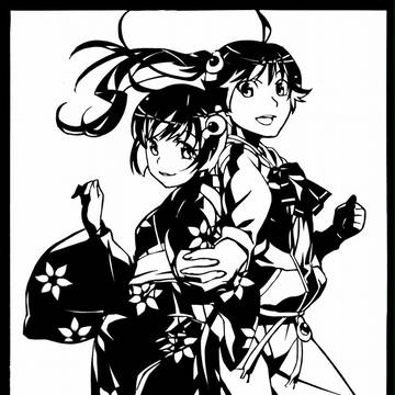 【切り絵】阿良々木 火憐&月火