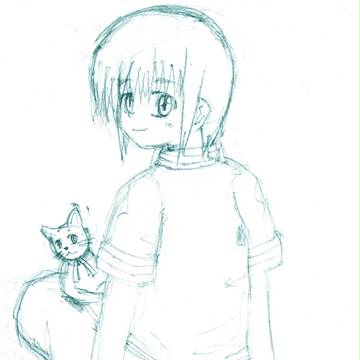 あぐらにネコ。