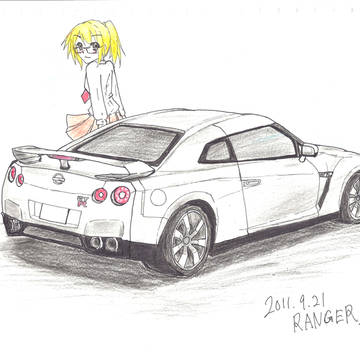 Nissan GT-R　と女の子