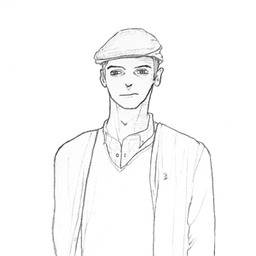a man with a peaked cap
