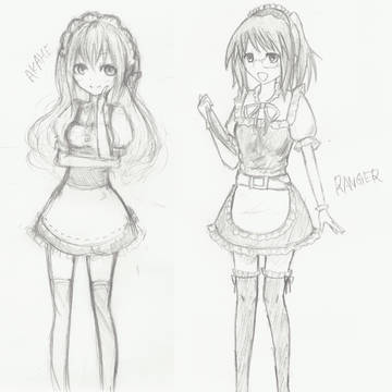 ふたりで描いた　ふたりのメイドさん