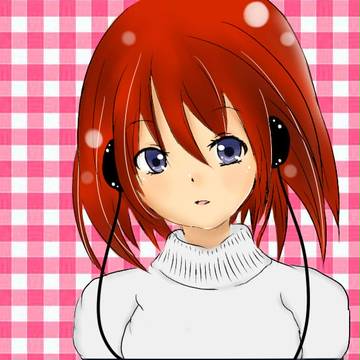 落書:ヘッドフォンをした女の子を描いてみた･･･。