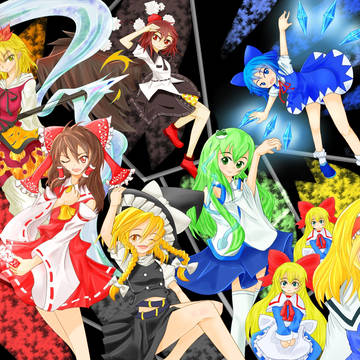 東方の集合絵描いたよー