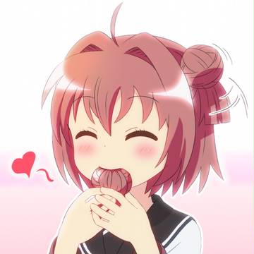 幸せそうに団子を食べるあかりん