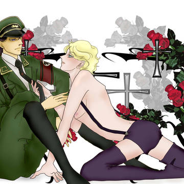 軍服＆素肌にサスペンダー
