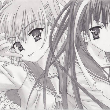 【アナログ絵】理子&白雪(完成版)