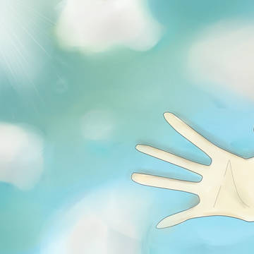 空と手
