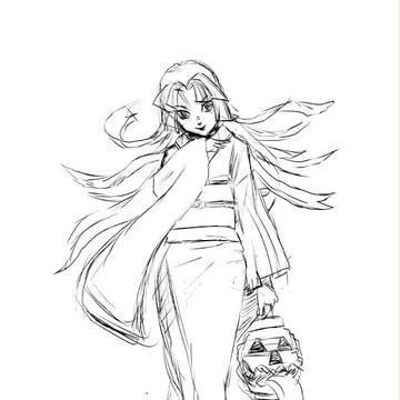 ハロウィン用雪女のラフ