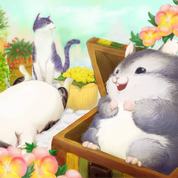 ハムスターと猫