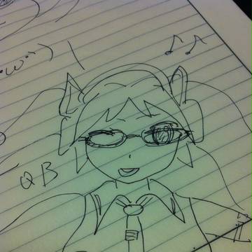 ペンで描いたミク