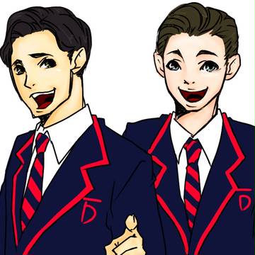 制服男子グリー部の二人