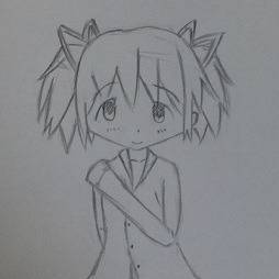 シャツ姿まどか