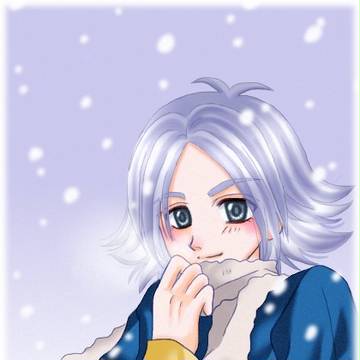 雪吹雪く中で