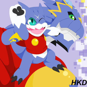 Gumdramon and Arresterdramon