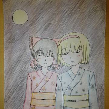 月夜の二人