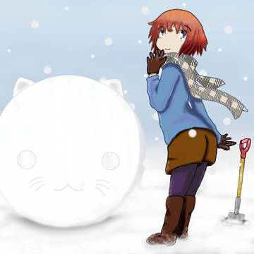 雪ネコ