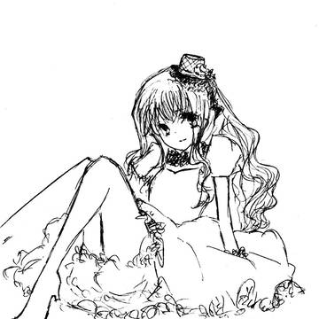 女の子　鉛筆画