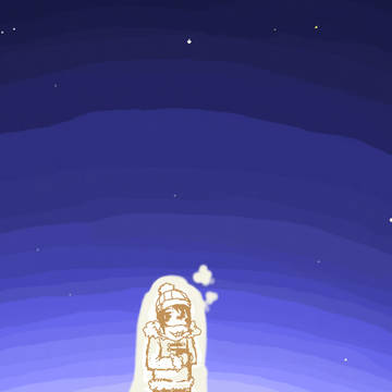 練習中・星空の下で