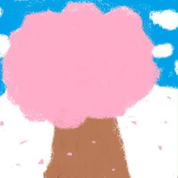 一年生レベルの桜　クレヨン