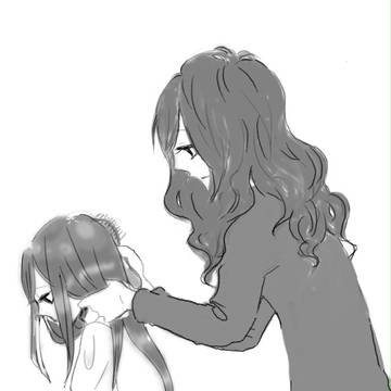 髪を結んでもらう娘的ななにか。
