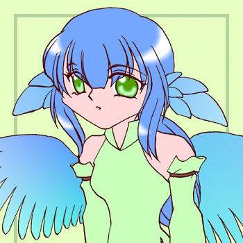 青い羽根の女の子