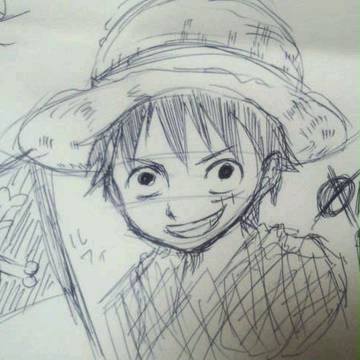 ワンピース見ながららくがき