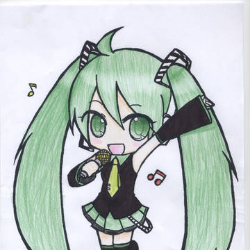 色鉛筆で初音ミク♪