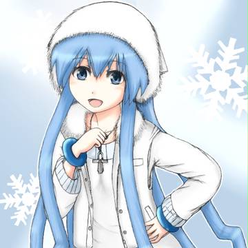 イカ娘に冬服っぽいコス着せてみた。