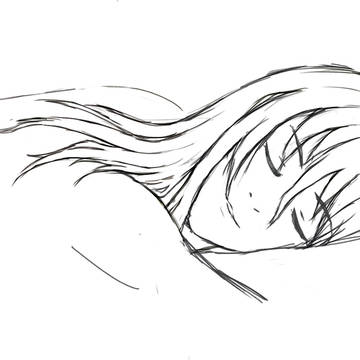 寝ている涯[線稿]
