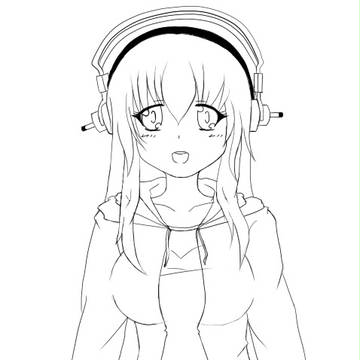 すーぱーそに子線画