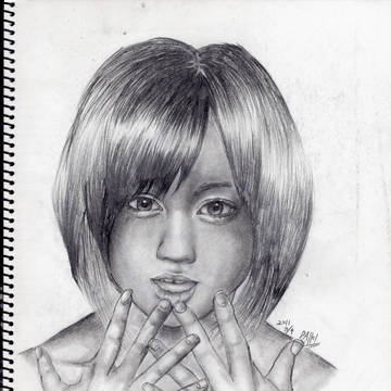 鉛筆画のAKBの前田敦子