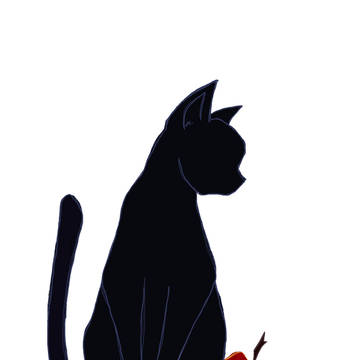 黒猫と林檎