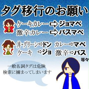 カップリングタグ移行のお願い［腐向け］12/15追記