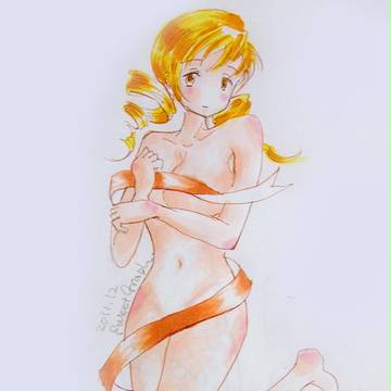 マミさん♪リボンでセミヌード♪
