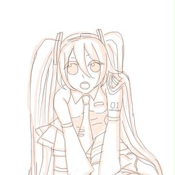 ミクさん線画