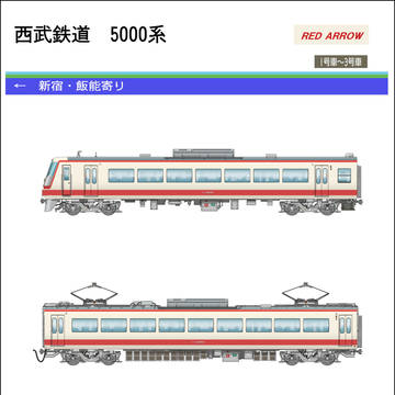西武5000系 (初代レッドアロー) 車両側面