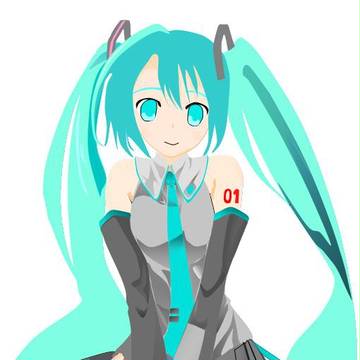 Excelで描いてみた初音ミク（塗り途中）