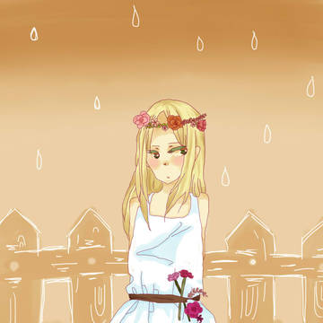 花と少女。