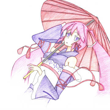 花へ辿る糸を描いてみた