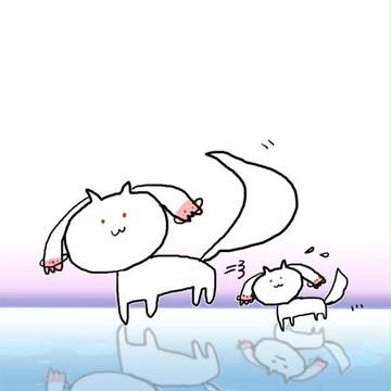親子キュウべぇ　スケートを楽しむ