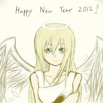 年賀状に天使