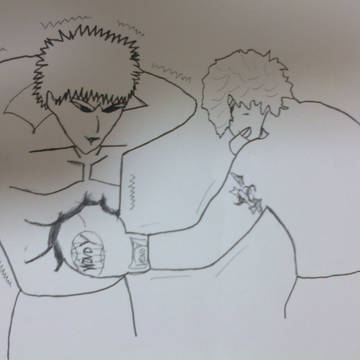 一護と茶渡の腹筋トレーニング