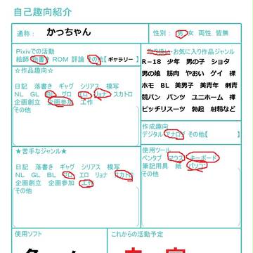 自己趣向紹介を書いてみた。