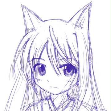 絵チャット　線画練習月間03