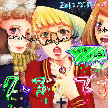 プリクラ風イラスト