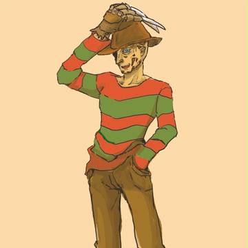 フレディ描き初め