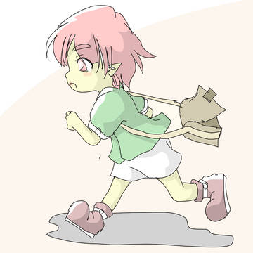 走るエミリア